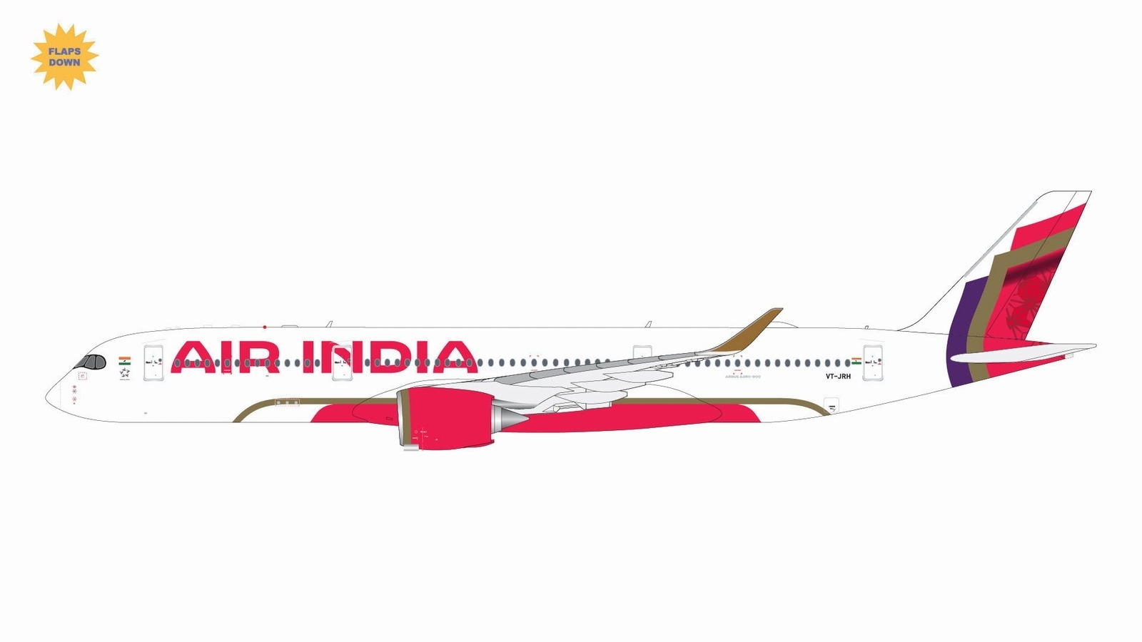 GJAIC2254F GEMINI JETS Air India / エア インディア  A350-900 flaps down VT-JRH 1:400 GEMINI JETS 1:400 Air India / エア インディア A350-900 亜鉛ダイキャスト製
