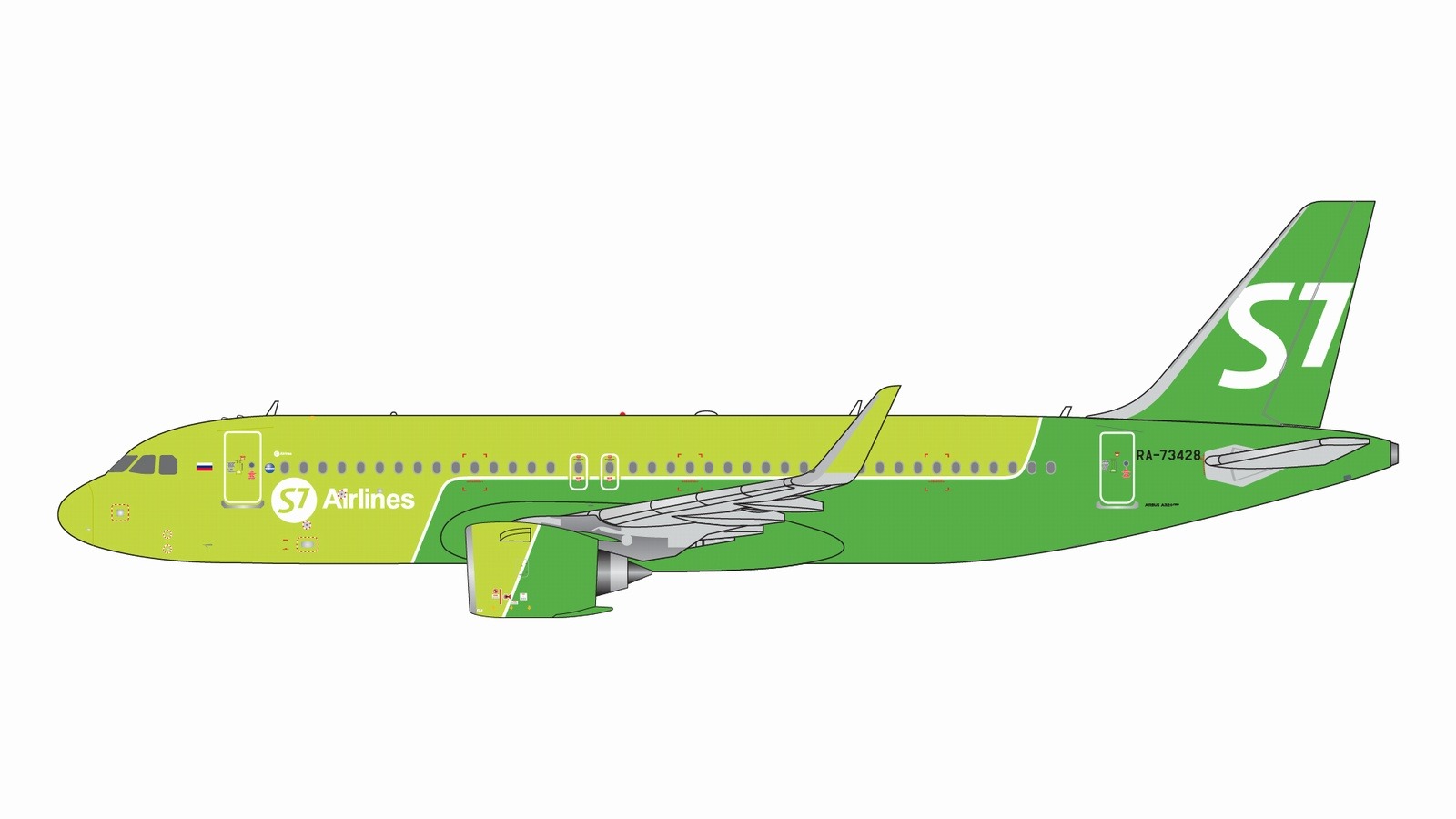 GJSBI2264 GEMINI JETS S7 Airlines / S7航空 A320neo RA-73428 1:400