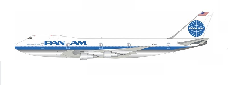 742PA0124P IN Flight200 Pan American Airways / パンアメリカン航空 Polished B747-100 N748PA  スタンド付き 1:200 完売しました。