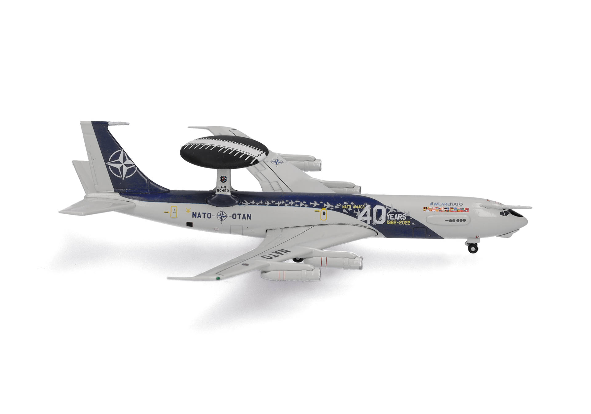 537537 Herpa NATO / NATO軍 E-3A N90450 E-3 Component 40th Anniversary – LX 1:500