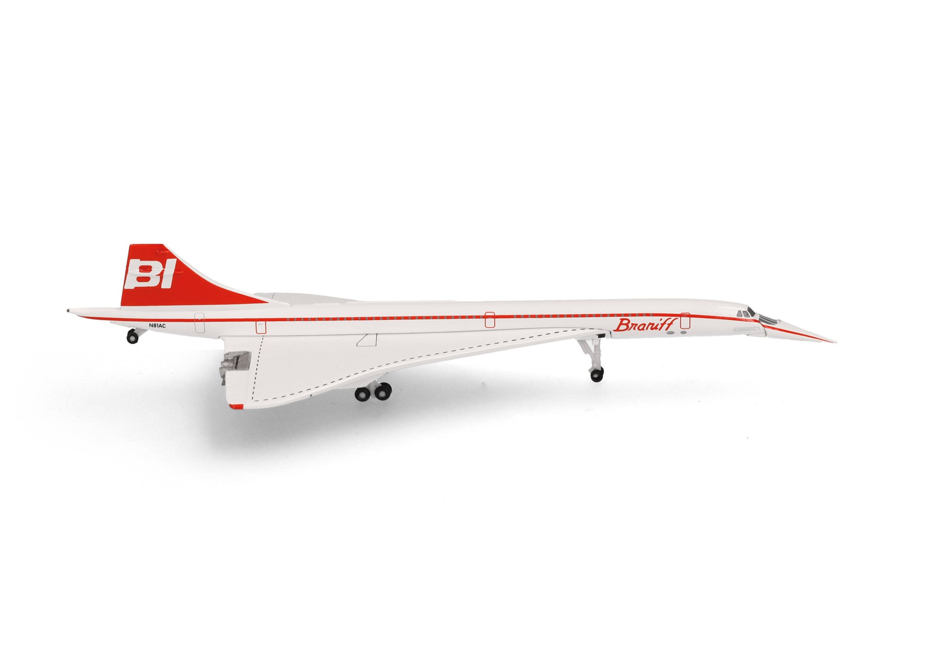 537575 Herpa Braniff International Airways / ブラニフ航空 CONCORDE コンコルド N81AC 1:500 Herpa 1:500 Braniff International Airways / ブラニフ航空 CONCORDE 亜鉛ダイキャスト製