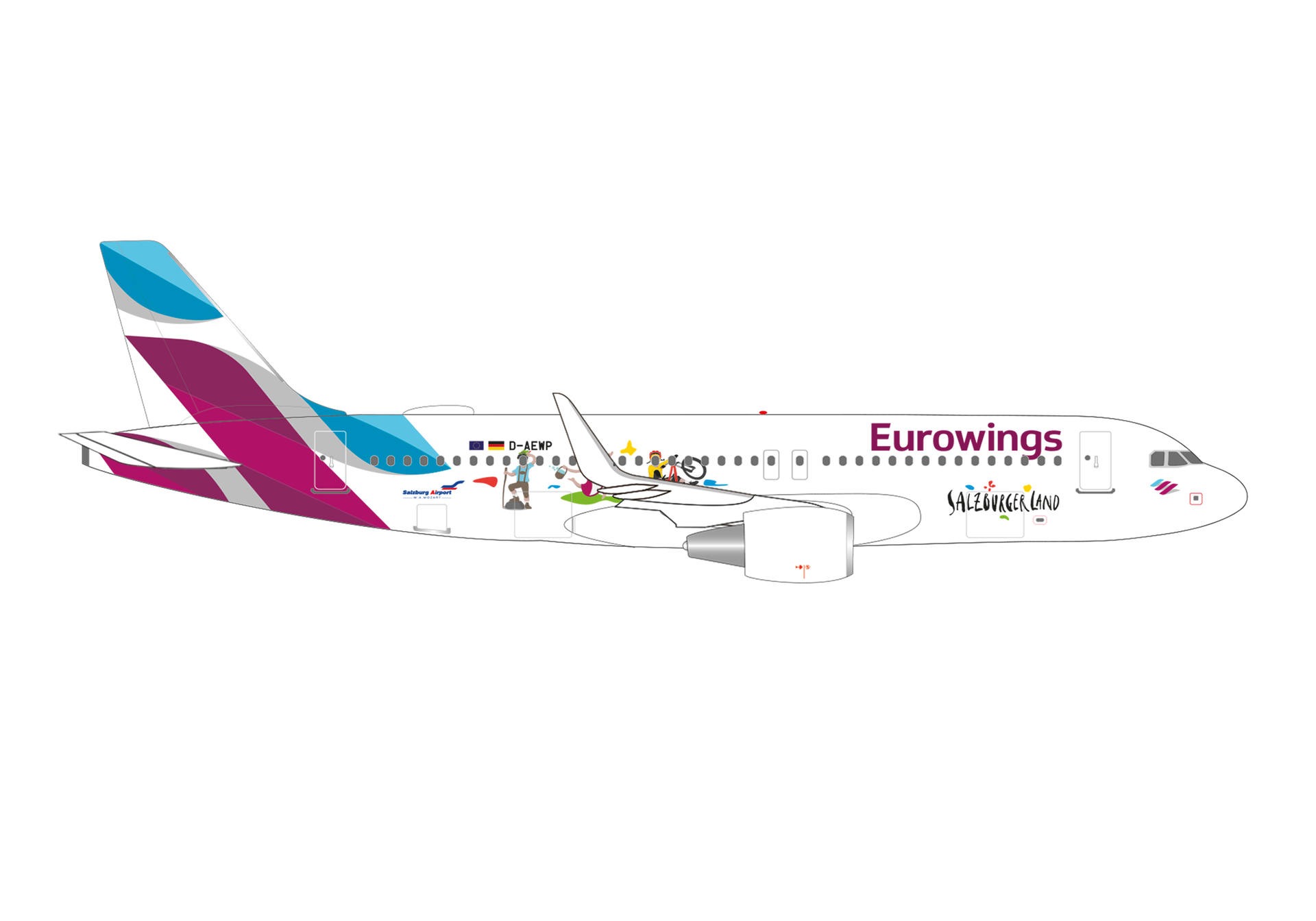 537698 Herpa Eurowings / ユーロウイングス A320 D-AEWP Salzburger Land 1:500