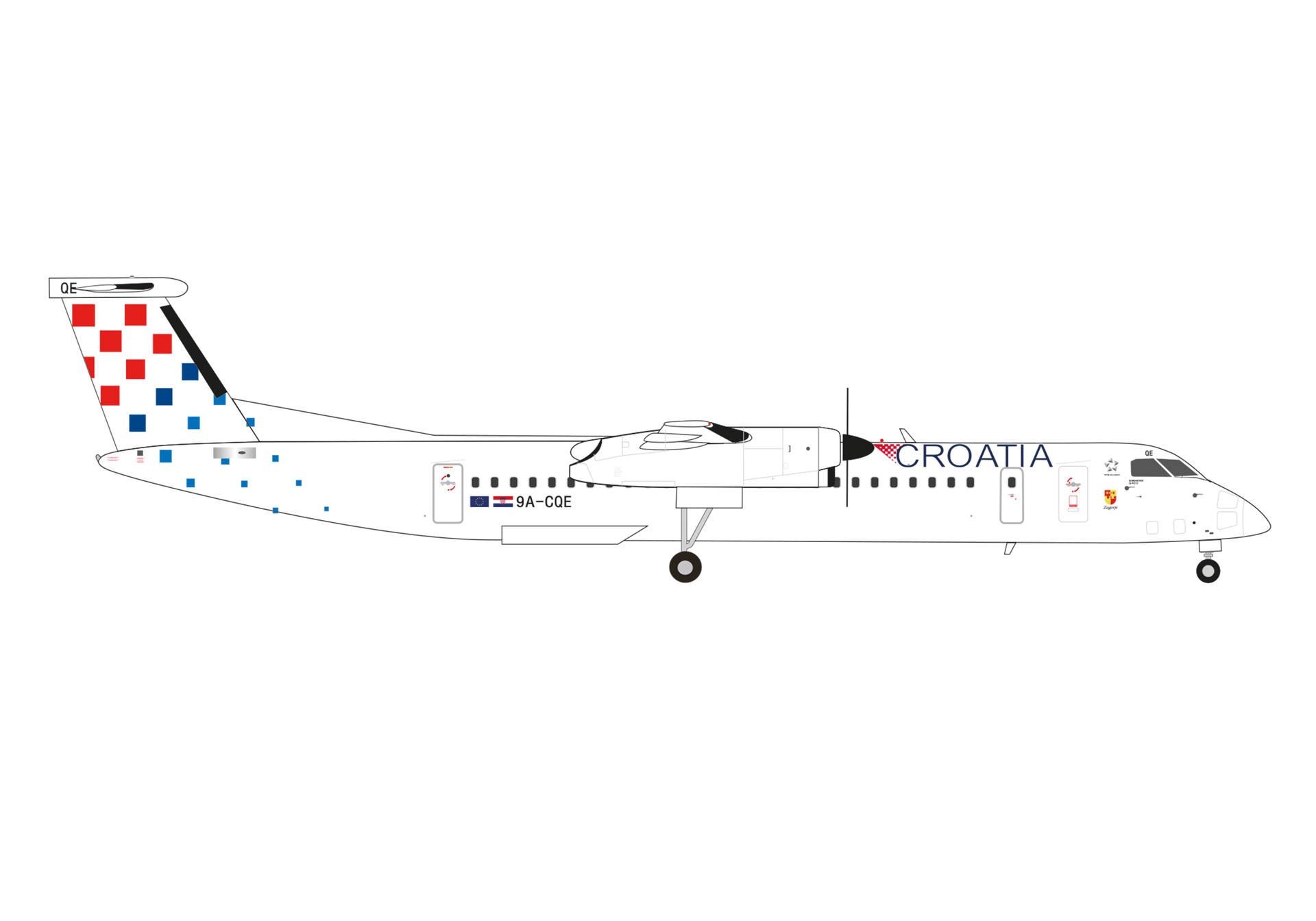 573108 Herpa Croatia Airlines / クロアチア航空 Dash 8 Q400 9A-CQE Zagorje 1:200 完売しました。
