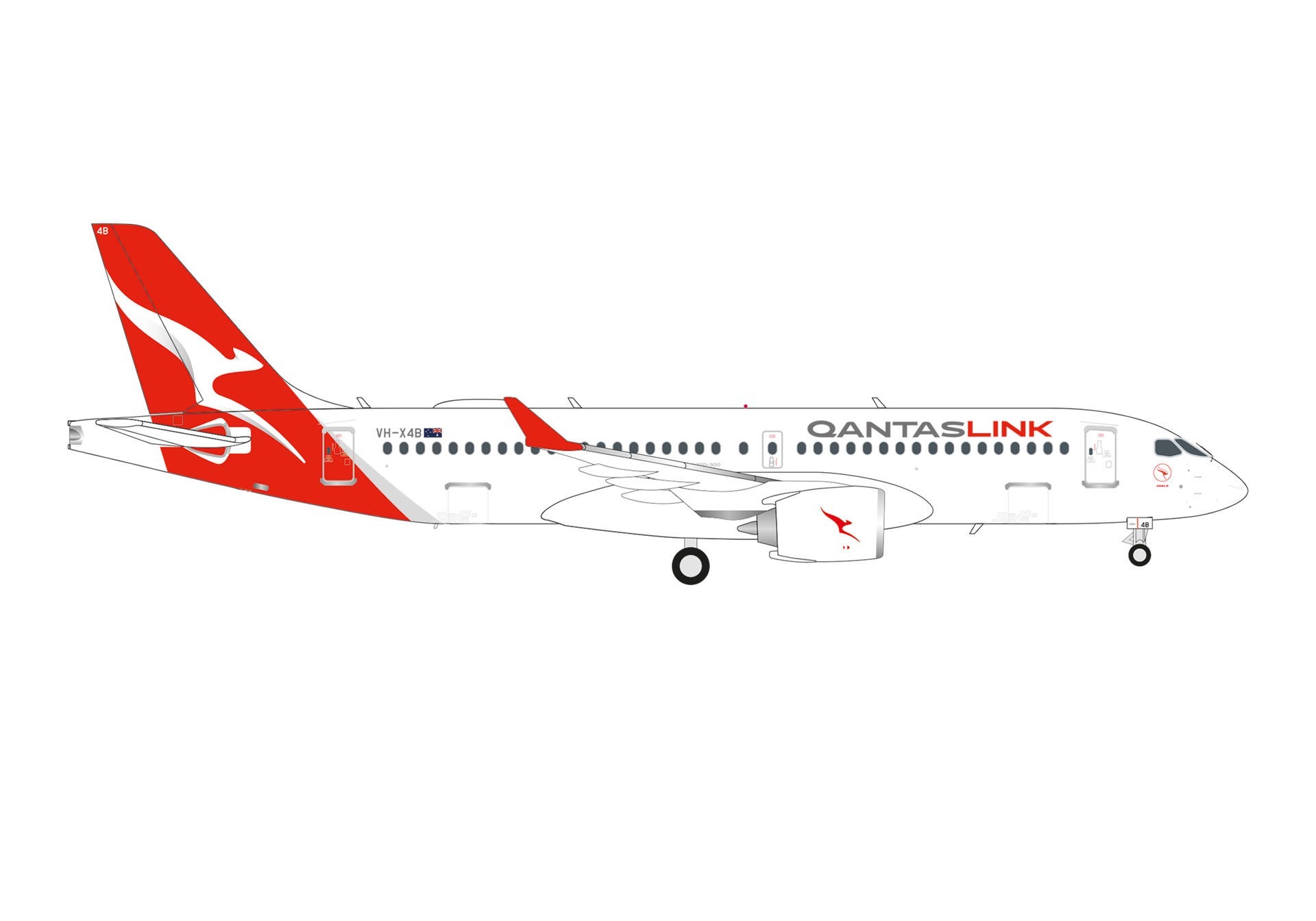 573184 Herpa QantasLink / カンタスリンク A220-300 VH-X4B Koala 1:200 お取り寄せ
