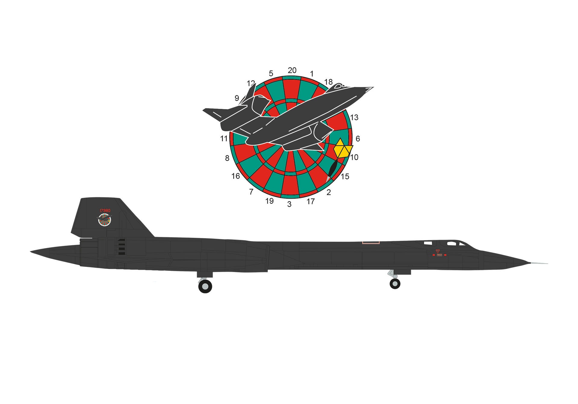 573283 Herpa U.S. Air Force / アメリカ空軍 SR-71A 61-7980 9th SRW Detachment 4, RAF Mildenhall “Farewell-Dartboard” 1:200 完売しました。