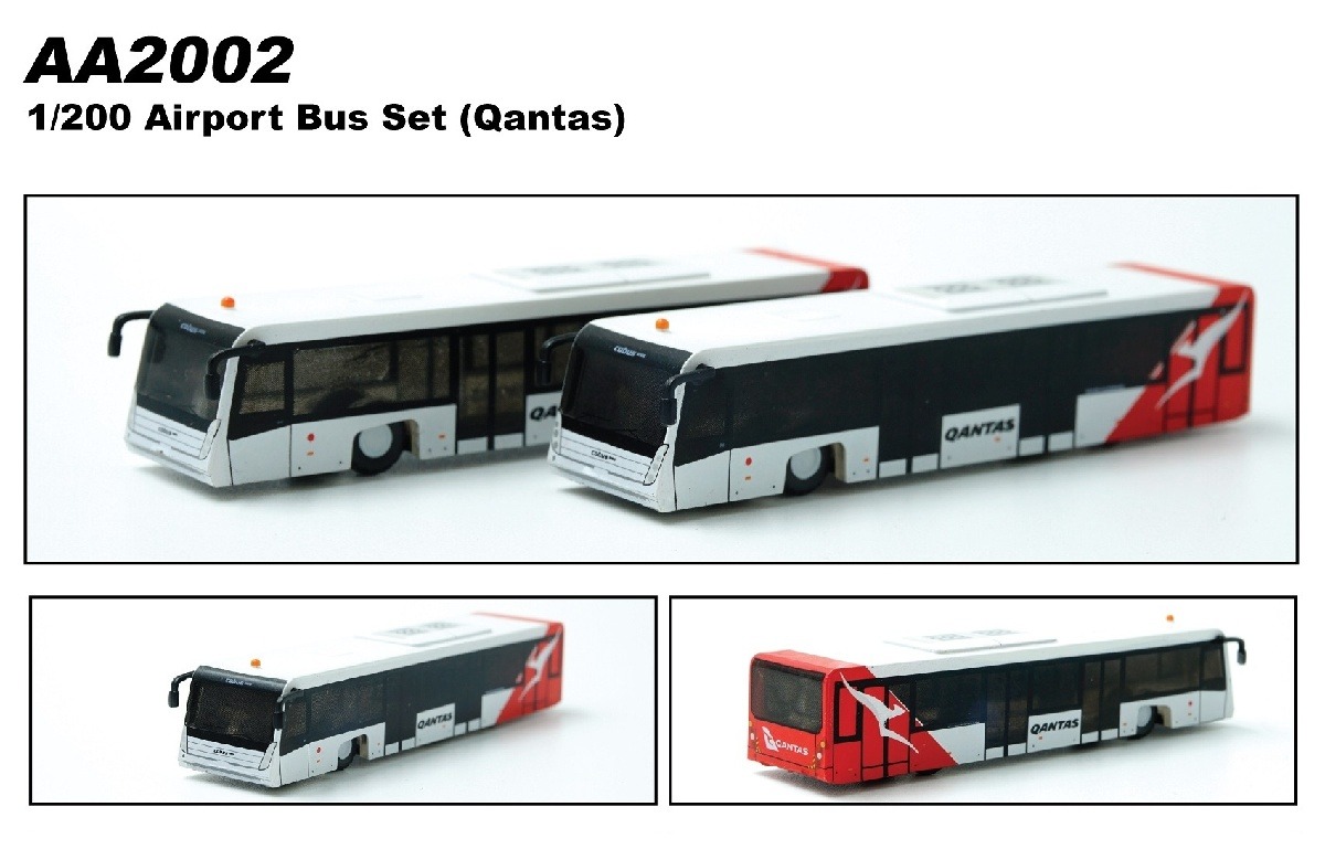 AA2002 Fantasywings 空港アクセサリー Airport Bus Qantas エアポートバス 2個セット 1:200 完売しました。 Fantasywings 1:200   プラスチック製