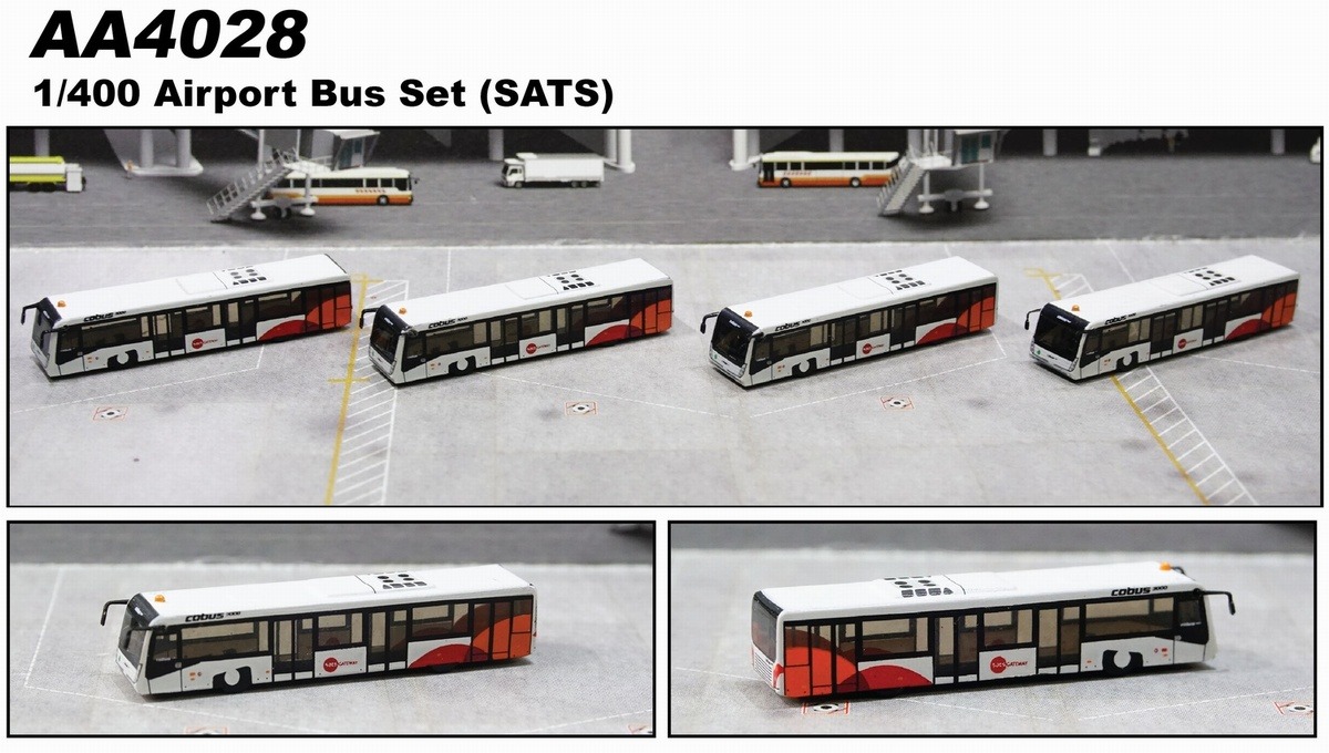 AA4028 Fantasywings SATS 空港アクセサリー エアポートバス 4個セット 1:400 メーカー完売