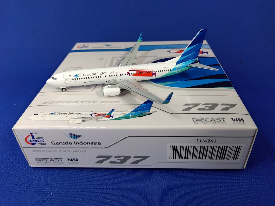 LH4243 JCWING Garuda Indonesia / ガルーダインドネシア航空/ガルーダ航空 B737-800 PK-GFT 1:400 メーカー完売
