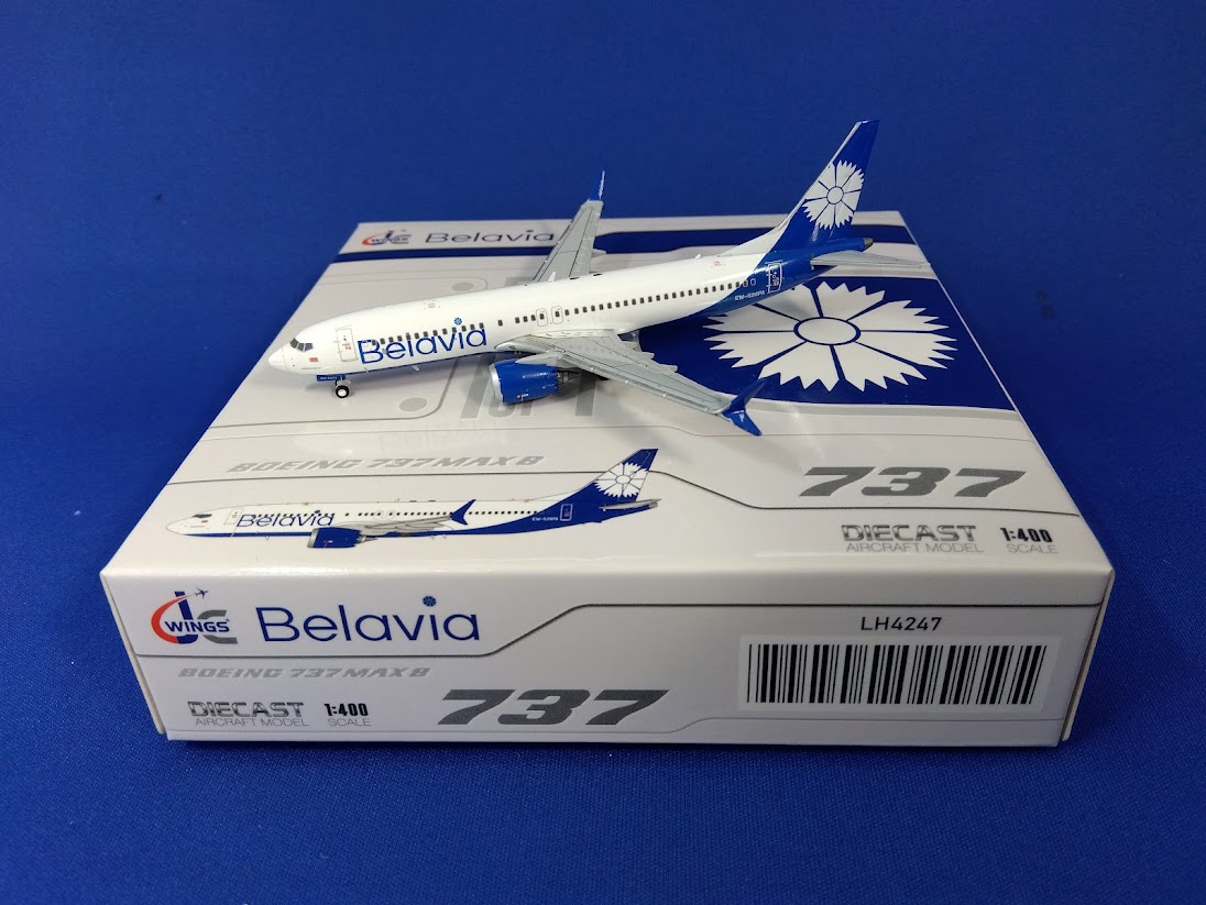 LH4247 JCWING Belavia Belarusian Airlines / ベラヴィア航空 B737 MAX8 EW-528PA 1:400 メーカー完売 JC WING 1:400 Belavia Belarusian Airlines / ベラヴィア航空 737 MAX8 亜鉛ダイキャスト製