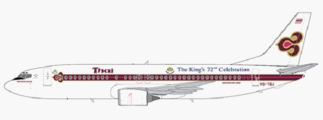 XX20130 JCWING Thai Airways / タイ国際航空 The Kings 72nd B737-400 HS-TDJ 1:200 完売しました。 JC WING 1:200 Thai /タイ国際航空 737-400 亜鉛ダイキャスト製