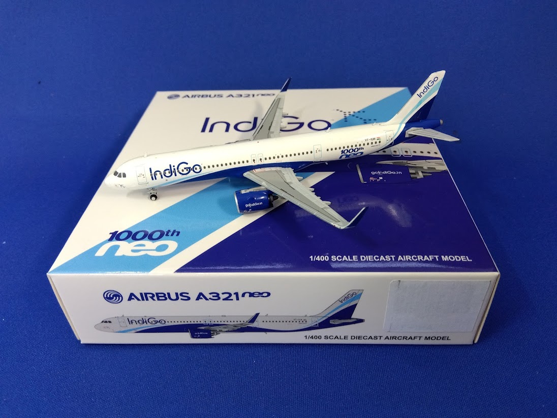XX4480 JCWING IndiGo / インディゴ A321neo 1000th VT-IUH 1:400 完売しました。 JC WING 1:400 IndiGo / インディゴ A321neo 亜鉛ダイキャスト製