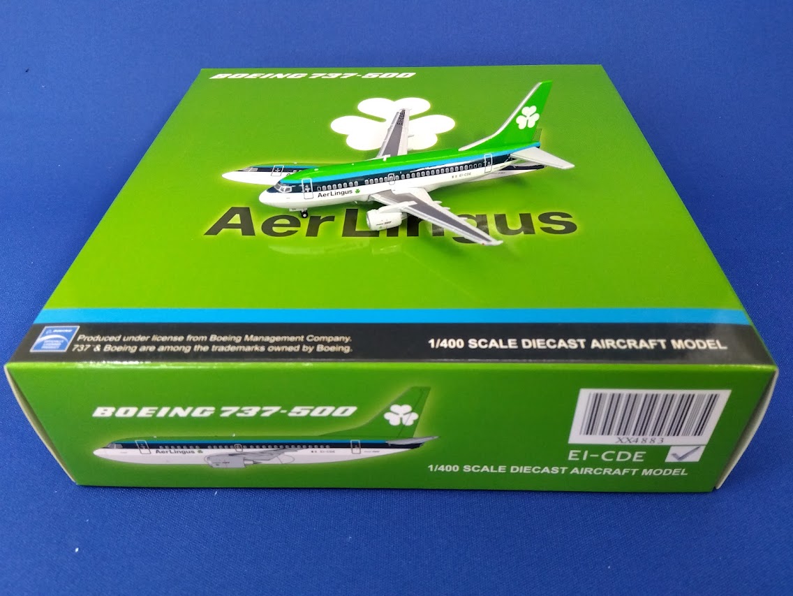 XX4883 JCWING Aer Lingus / エアリンガス B737-500 EI-CDE 1:400 完売しました。 JC WING 1:400 Aer Lingus / エアリンガス 737-500 亜鉛ダイキャスト製