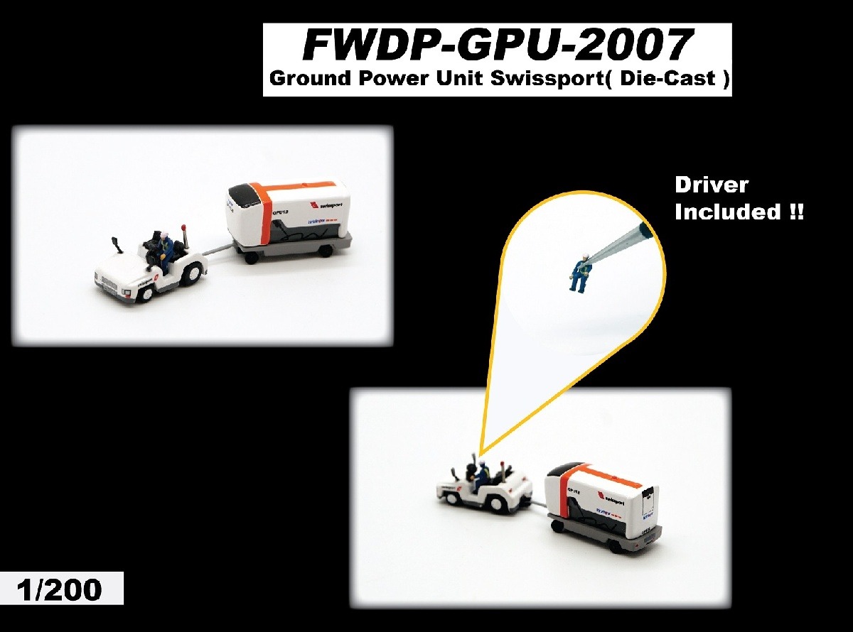 FWDPGP2007 Fantasywings 空港アクセサリー SWISS /スイス GPU / Ground Power unit Set 1:200 メーカー完売 Fantasywings 1:200 空港アクセサリー 空港アクセサリー 亜鉛ダイキャスト製