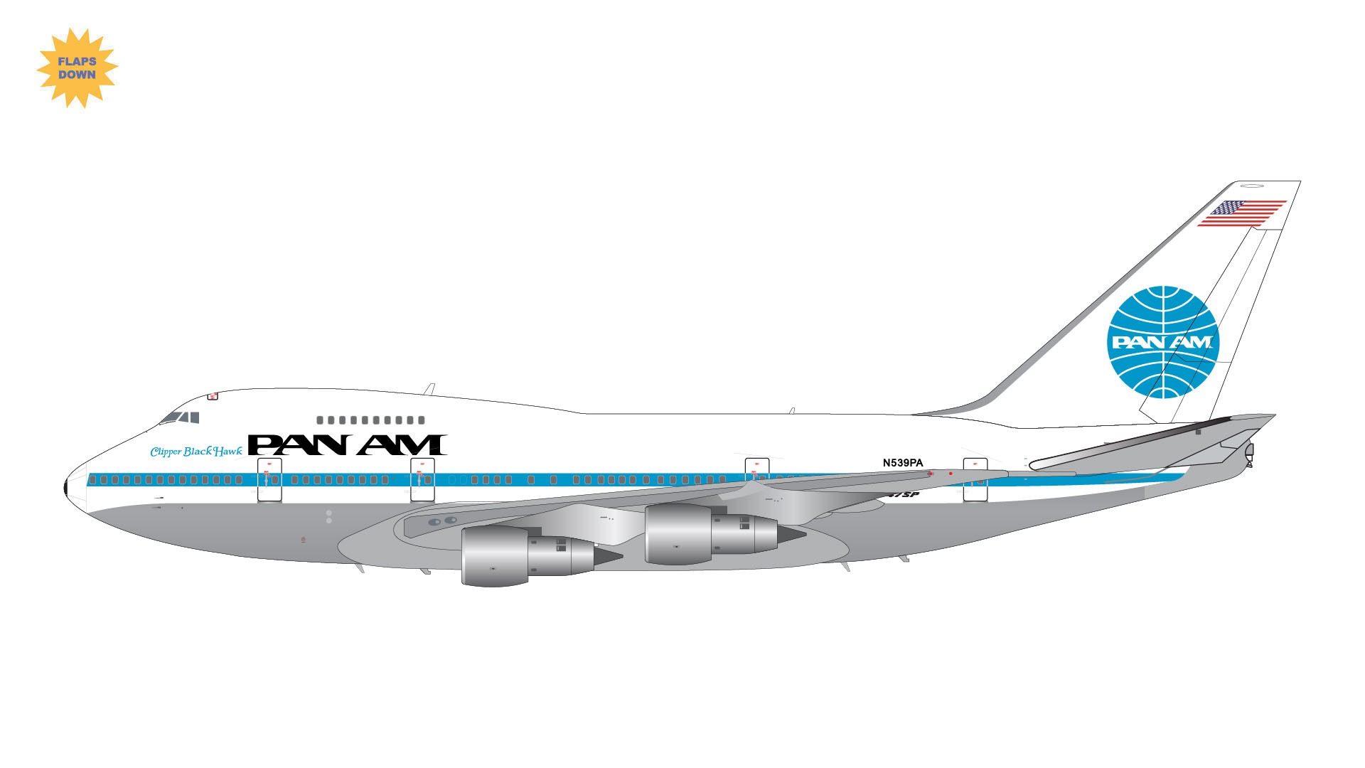 G2PAA1157F GEMINI 200 Pan American Airways / パンアメリカン航空 B747SP flaps down N539PA polished belly 1:200 完売しました。