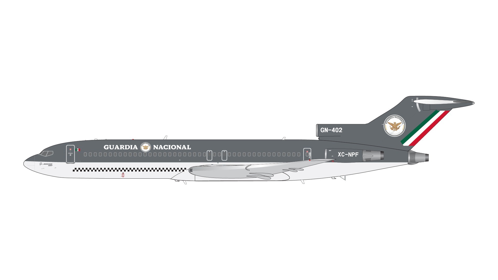 G2PFM1314 GEMINI 200 MEXICAN FEDERAL POLICE / メキシコ連邦警察 B727-200/Adv. XC-NPF/GN-402  1:200 お取り寄せ