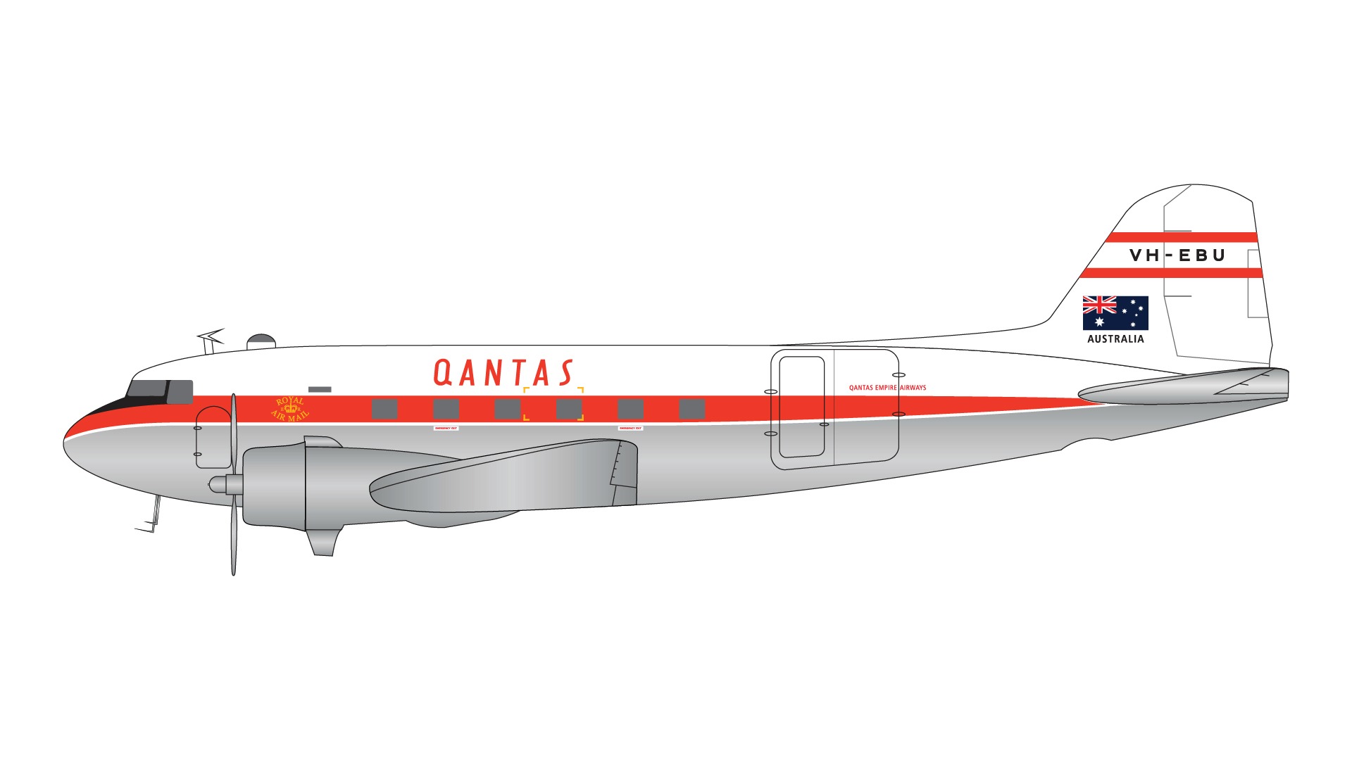 G2QFA553 GEMINI 200 Qantas Airways / カンタス航空 DC-3 VH-EBU polished 1:200 完売しました。