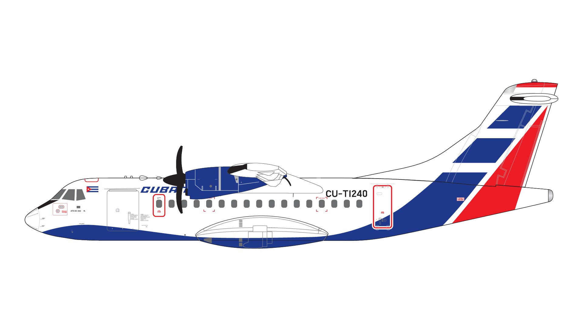 GJCUB2221 GEMINI JETS Cubana / クバーナ航空 ATR 42-500 CU-T1240 1:400 GEMINI JETS 1:400 Cubana de Aviacion / クバーナ航空/キューバ航空 ATR 42 亜鉛ダイキャスト製