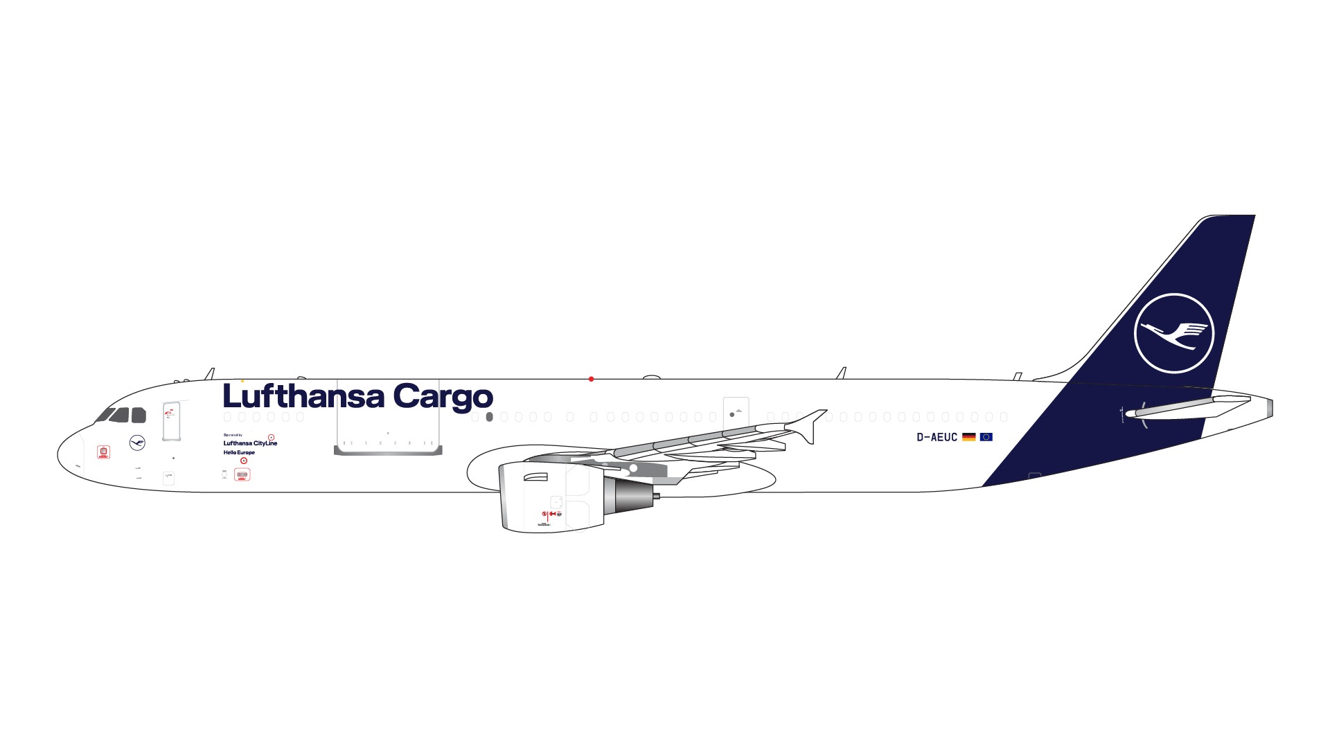 GJDLH2135 GEMINI JETS Lufthansa Cargo / ルフトハンザ カーゴ A321P2F D-AEUC 1:400