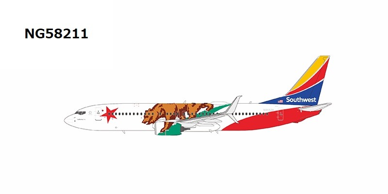 NG58211 NG MODELS Southwest Airlines / サウスウエスト航空 new California One c/s; with scimitar winglets B737-800w N8653A 1:400 お取り寄せ