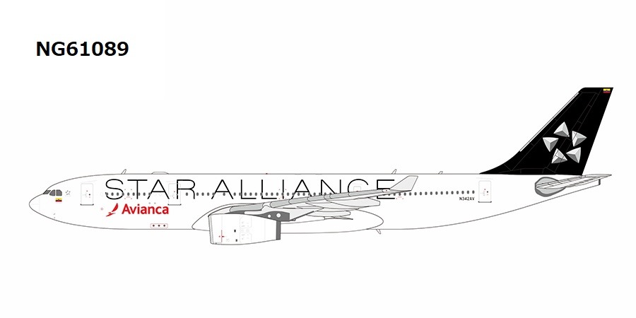 NG61089 NG MODELS AVIANCA / アビアンカ航空 Star Alliance A330-200 N342AV 1:400 お取り寄せ