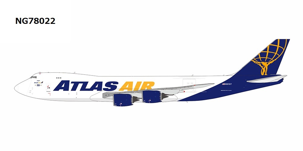 NG78022 NG MODELS ATLAS AIR / アトラス航空 with Atlas 30 years stickers B747-8F N861GT 1:400 完売しました。