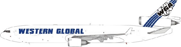 11617 Phoenix Western Global / ウエスタン グローバル エアラインズ MD-11 N-412SN 1:400 お取り寄せ Phoenix 1:400 Western Global Airlines / ウエスタン グローバル エアラインズ MD-11 亜鉛ダイキャスト製