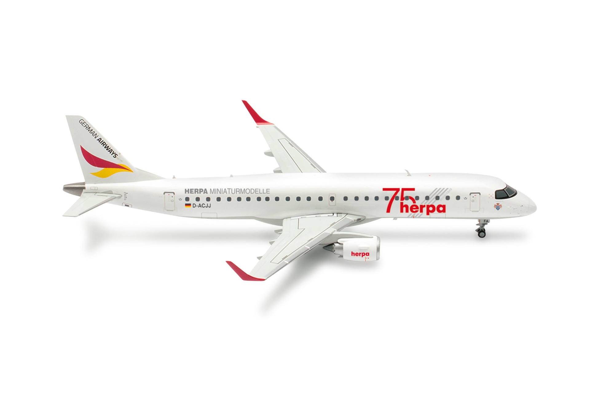 573221 Herpa German Airways / ジャーマン・エアウェイズ E190 D-ACJJ Herpa 75 Jahre 1:200 Herpa 1:200 German Airways / ジャーマン・エアウェイズ E190 プラスチック製
