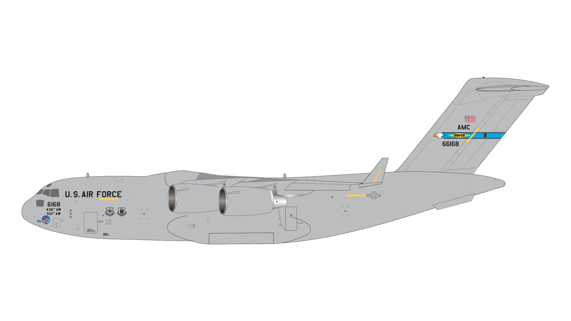 G2AFO1309 GEMINI 200 U.S. Air Force / アメリカ空軍 C-17A 06 6168 Dover Air Force Base 1:200 完売しました。