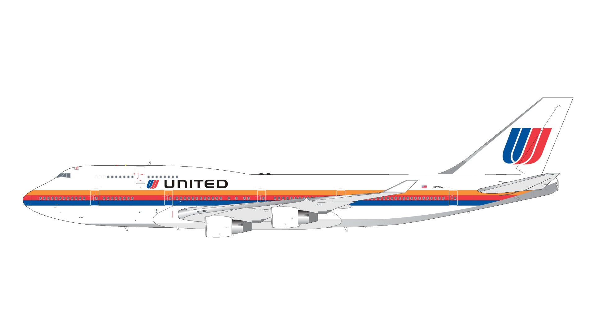 G2UAL1104 GEMINI 200 United Airlines / ユナイテッド航空 B747-400 N175UA Saul Bass livery 1:200 完売しました。 GEMINI JETS 1:200 United Airlines / ユナイテッド航空 747-400 亜鉛ダイキャスト製