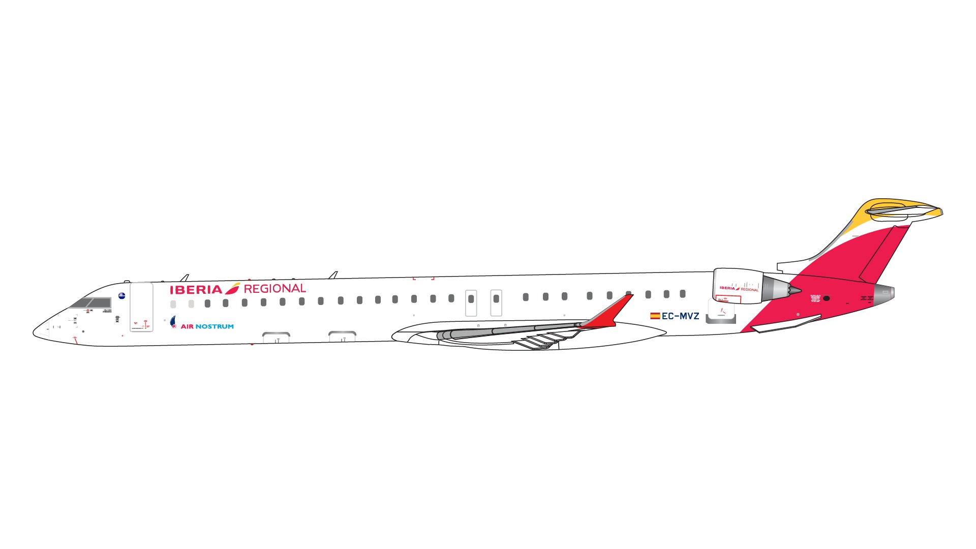 GJIBE2196 GEMINI JETS Air Nostrum / Iberia Regional / エア・ノストラム / イベリア・レヒオナル /Air Nostrum CRJ-1000 EC-MVZ 1:400 メーカー完売 GEMINI JETS 1:400 Air Nostrum / Iberia Regional / エア・ノストラム / イベリア・レヒオナル CRJ1000 亜鉛ダイキャスト製