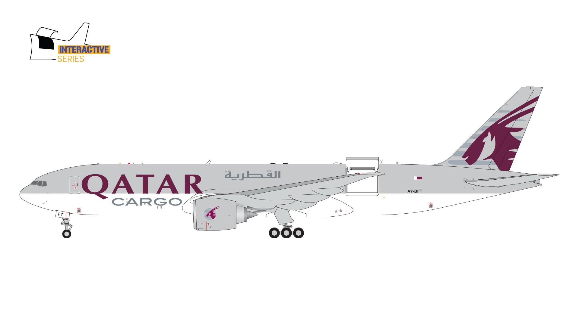 GJQAC2145 GEMINI JETS Qatar Airways Cargo / カタール航空カーゴ Interactive Series B777LRF A7-BFT 1:400 お取り寄せ