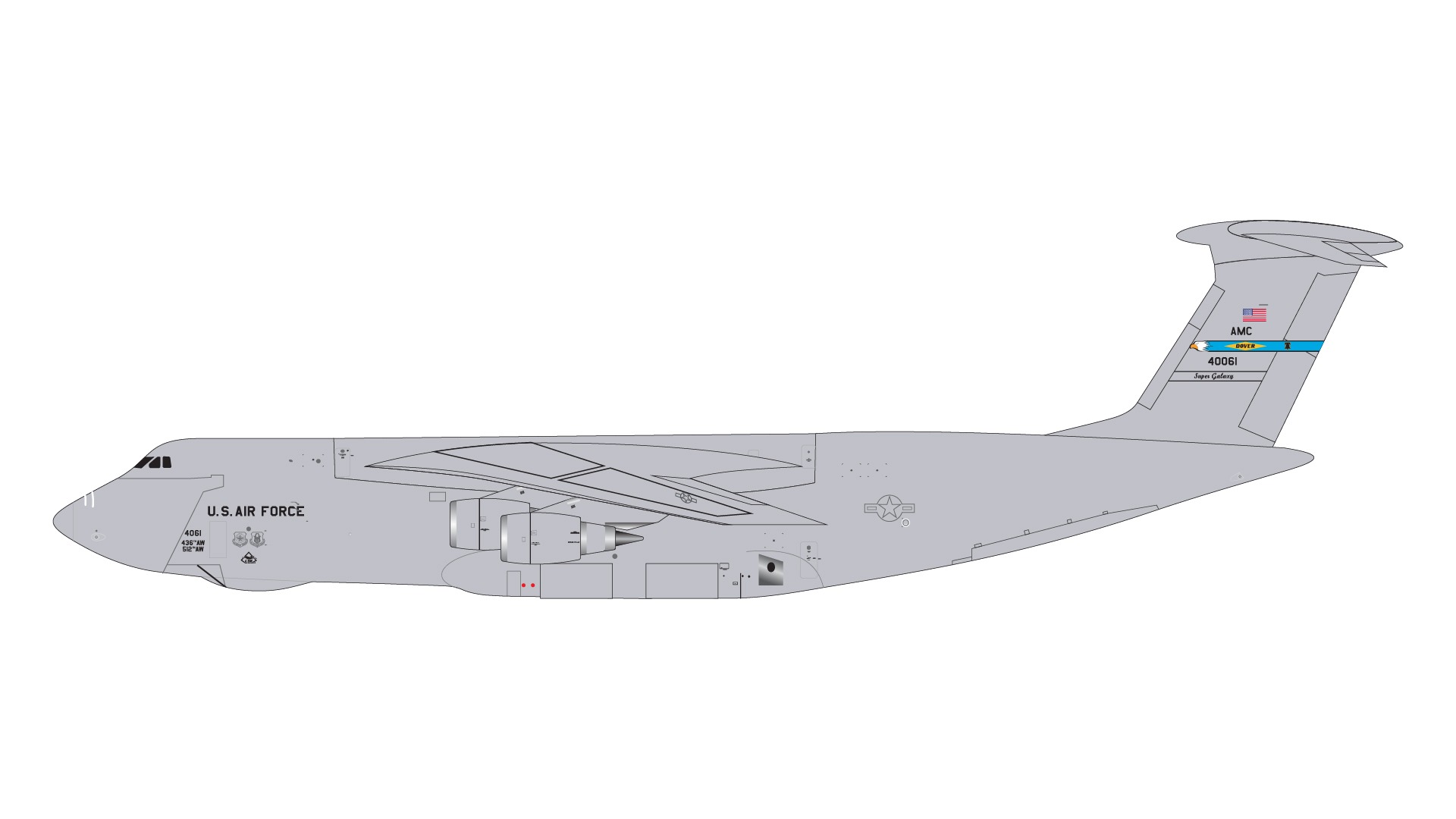 GMUSA144 GEMINI MACS U.S. Air Force / アメリカ空軍 C-5M 84-0061 Dover Air Force Base 1:400 お取り寄せ