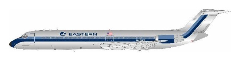 951EA0824P IN Flight200 Eastern Air Lines / イースタン航空 DC-9-51 N401EA スタンド付き 1:200 メーカー完売 IN Flight200 1:200 Eastern Air Lines /イースタン航空 DC-9 亜鉛ダイキャスト製