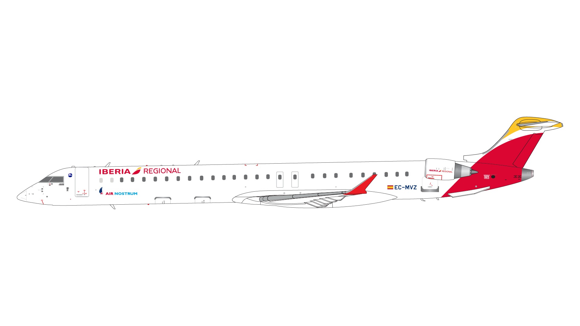 G2IBE1228 GEMINI 200 Air Nostrum / Iberia Regional / エア・ノストラム / イベリア・レヒオナル CRJ-1000 EC-MVZ  1:200 お取り寄せ