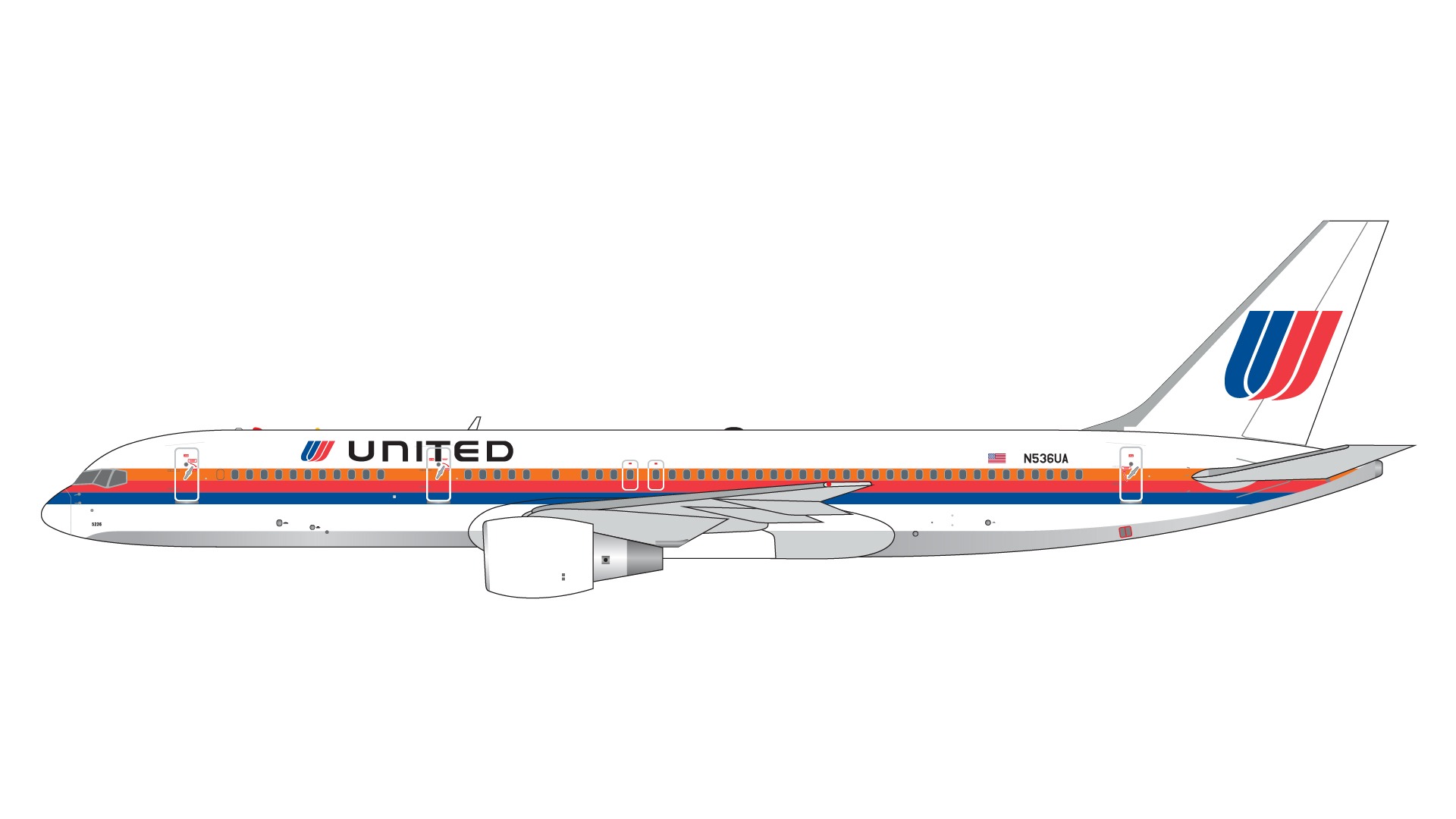 GJUAL1983 GEMINI JETS United Airlines / ユナイテッド航空 Saul Bass livery B757-200 N536UA 1:400 完売しました。