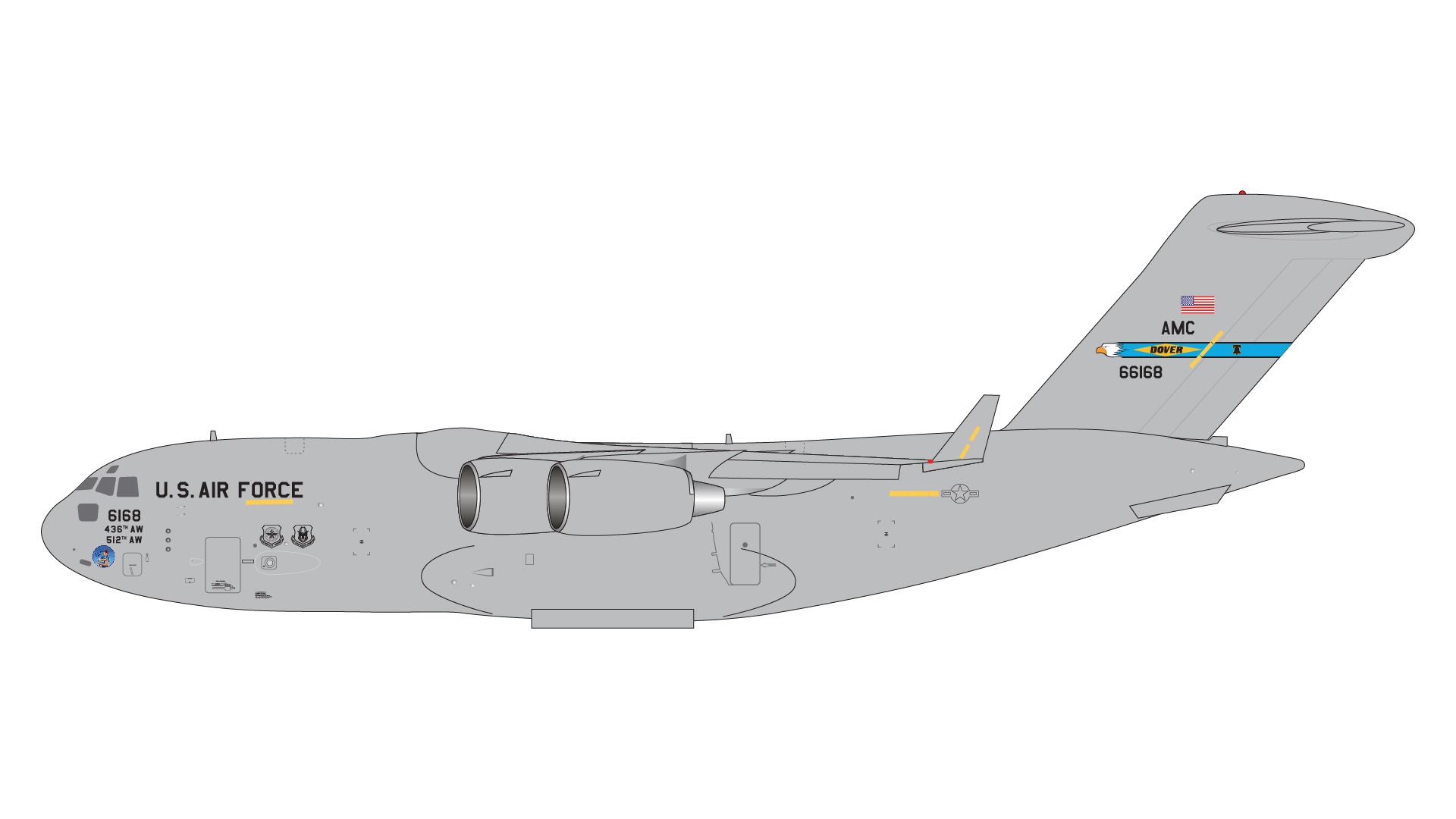 GMUSA143 GEMINI MACS U.S. Air Force / アメリカ空軍 C-17A 06 6168 Dover Air Force Base 1:400 お取り寄せ
