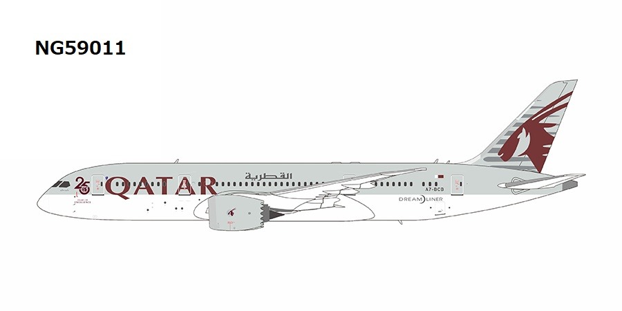 NG59011 NG MODELS Qatar Airways / カタール航空 with 25th anniversary sticker B787-8 A7-BCB 1:400 完売しました。