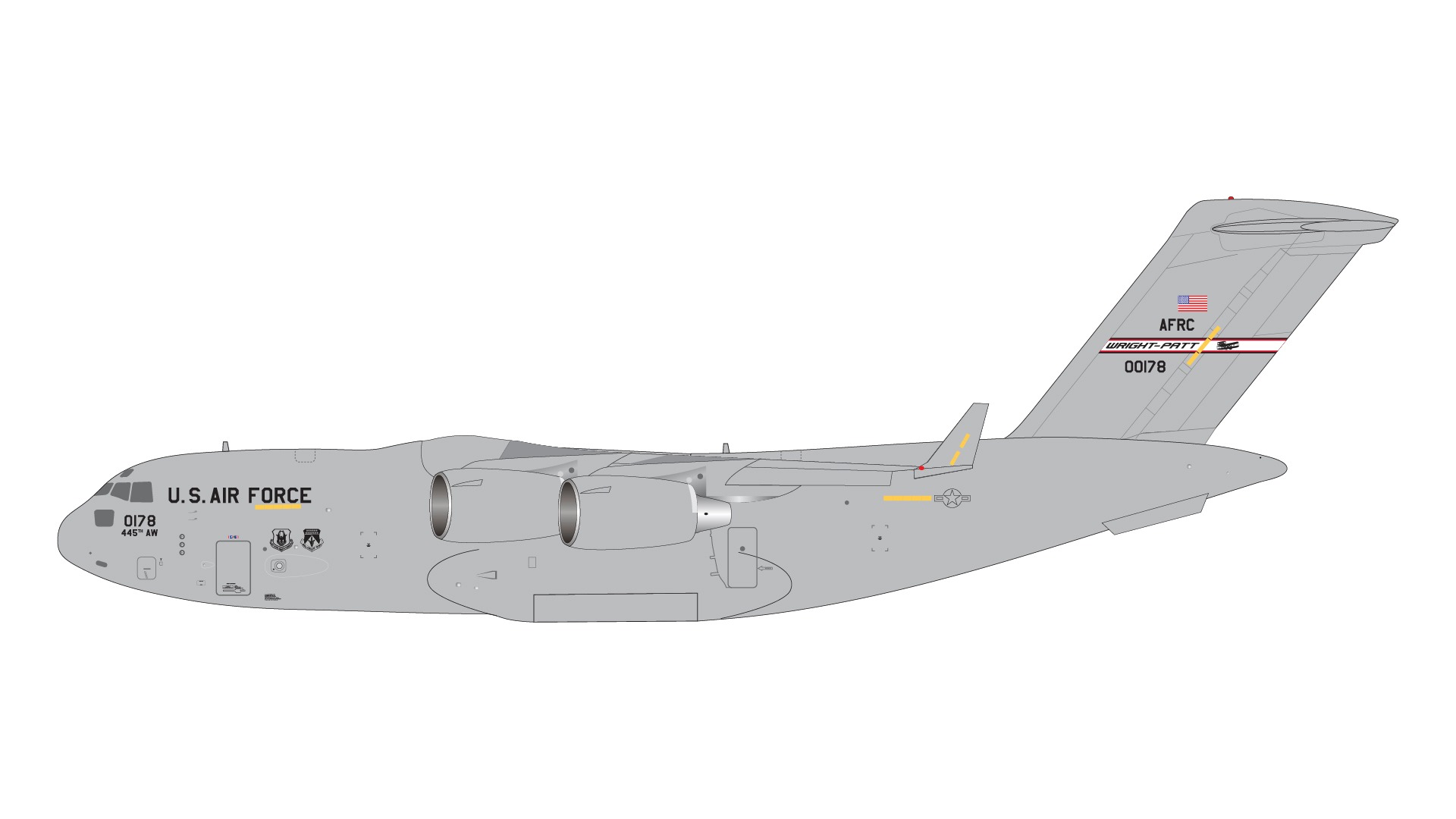 G2AFO1302 GEMINI 200 U.S. Air Force / アメリカ空軍 C-17A  00-0178 Wright-Patterson AFB 1:200 完売しました。