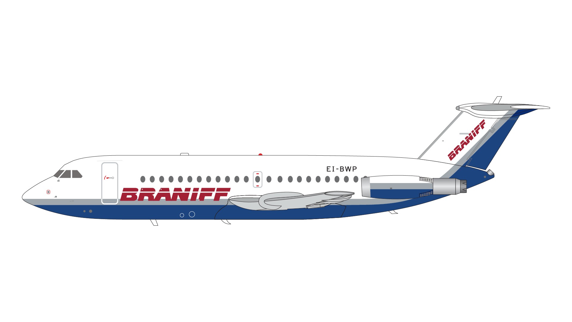 G2BNF1312 GEMINI 200 Braniff International Airways / ブラニフ航空 BAC1-11-200 EI-BWP 1980s 