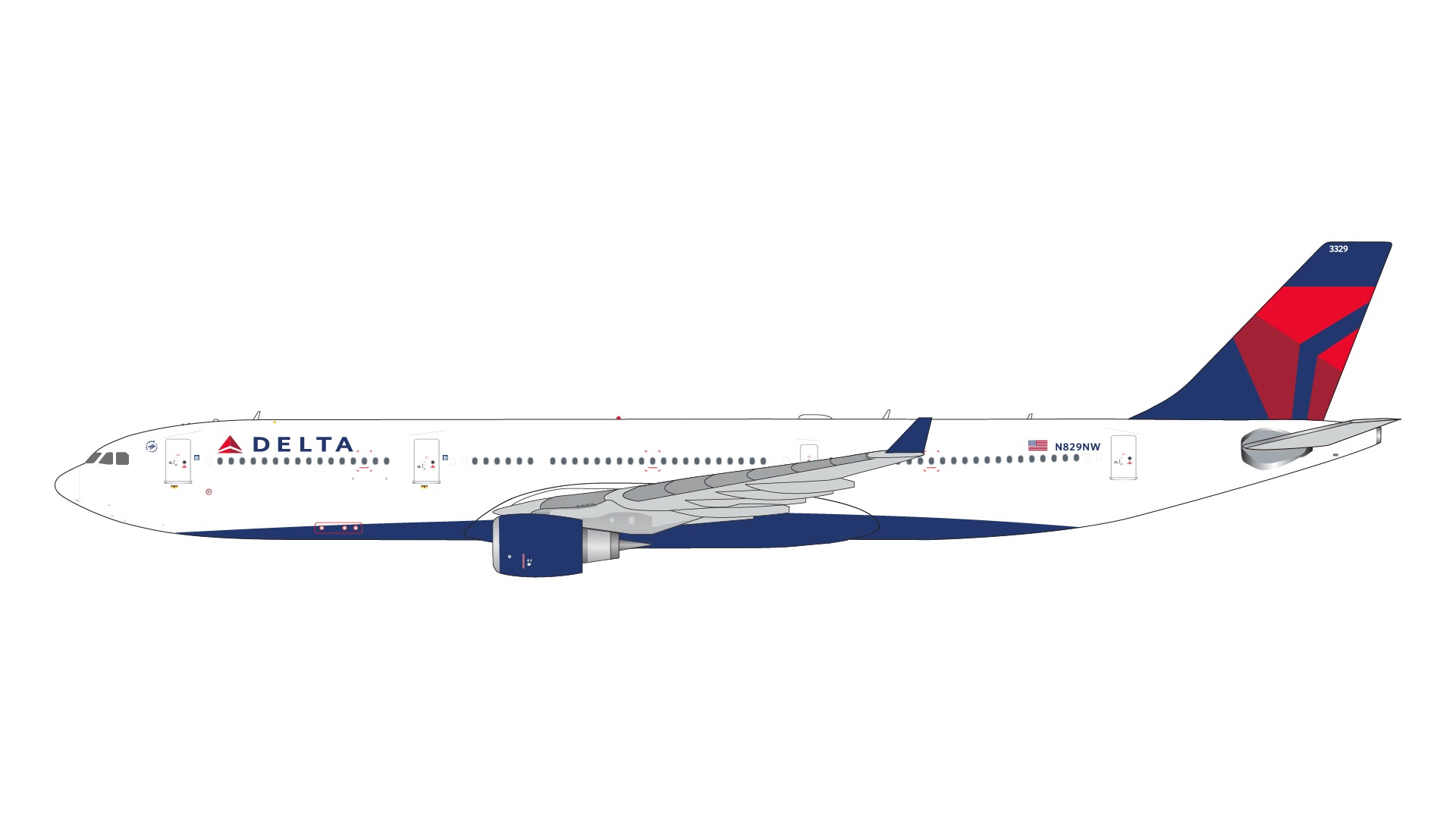 GJDAL2106 GEMINI JETS Delta Air Lines / デルタ航空 A330-300 N829NW 1:400 メーカー完売
