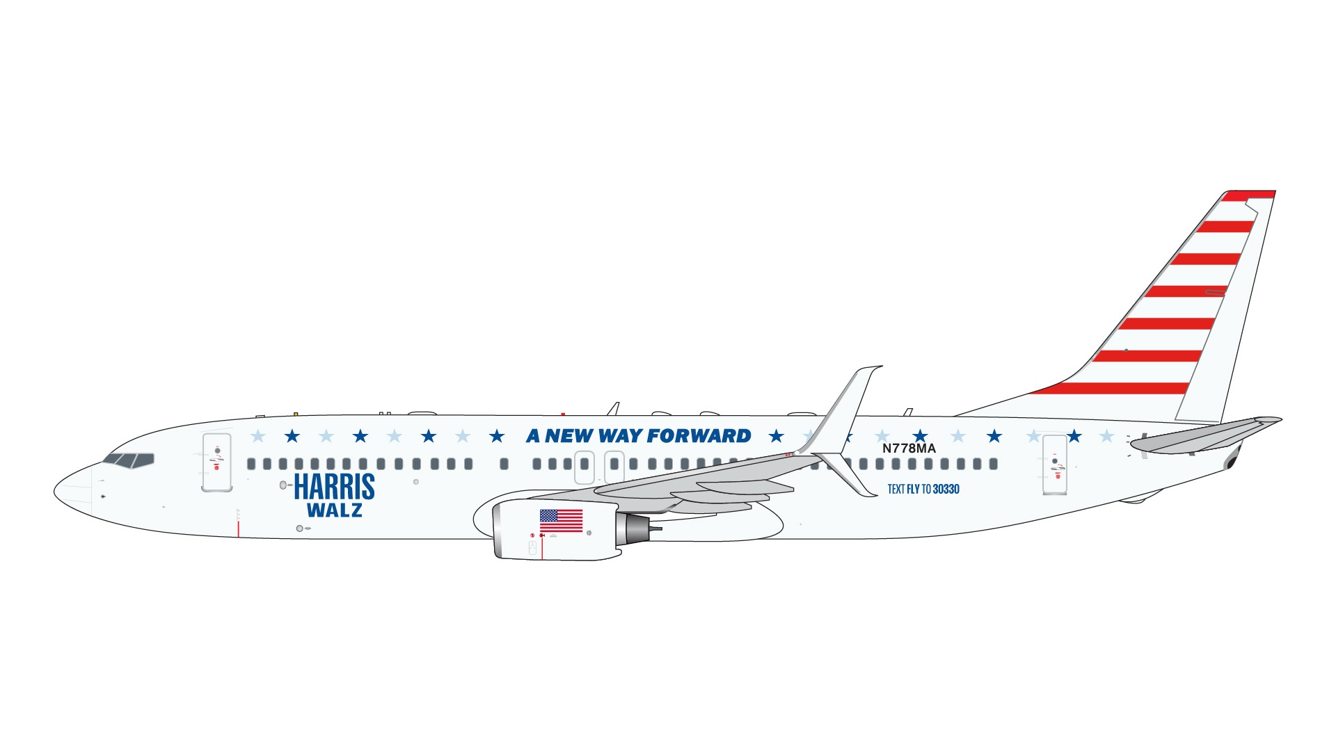 GJKAI2322 GEMINI JETS Harris-Walz Campaign / ハリス・ウォルツ陣営 B737-800W N778MA 1:400