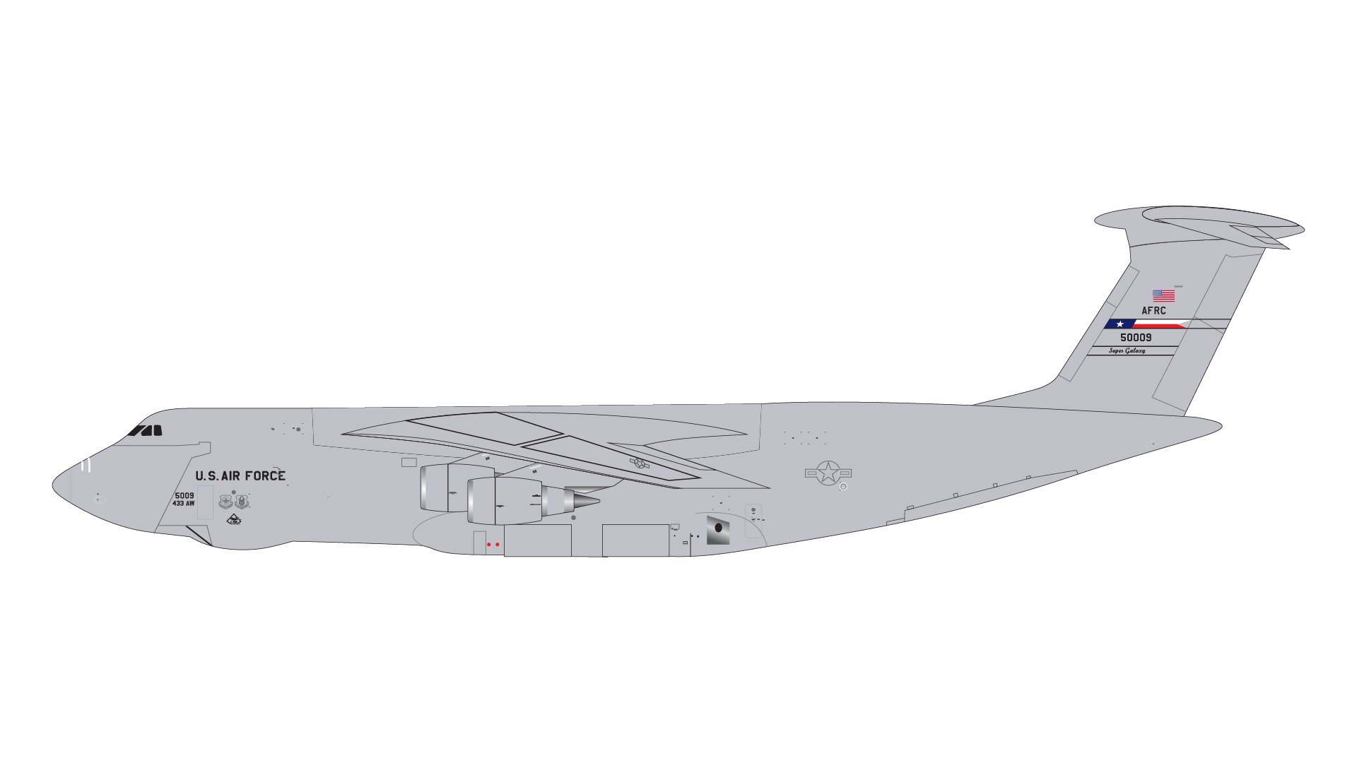 GMUSA142 GEMINI MACS U.S. Air Force / アメリカ空軍 C-5M 85-0009 Lackland Air Force Base 1:400 お取り寄せ