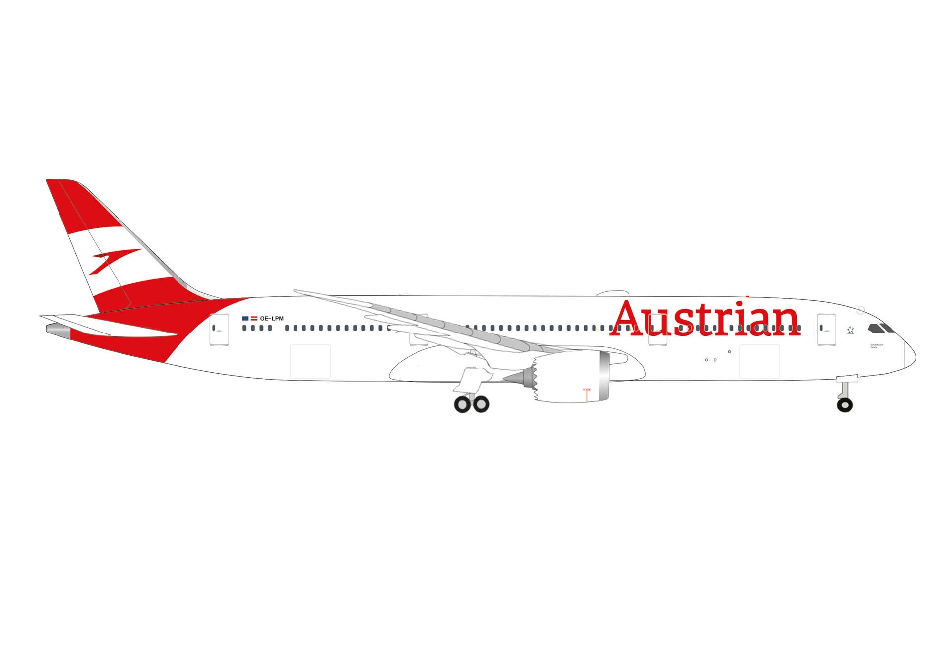 537834 Herpa Austrian Airlines / オーストリア航空 B787-9 OE-LPM Schönbrunn Palace 1:500 メーカー完売