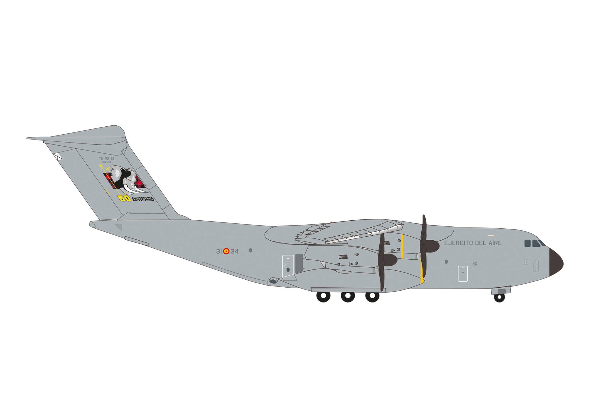 537872 Herpa Spanish Air Force / スペイン空軍 A400M TK.23-14 31st Wing (Ala 31) 50 Aniversario 1:500