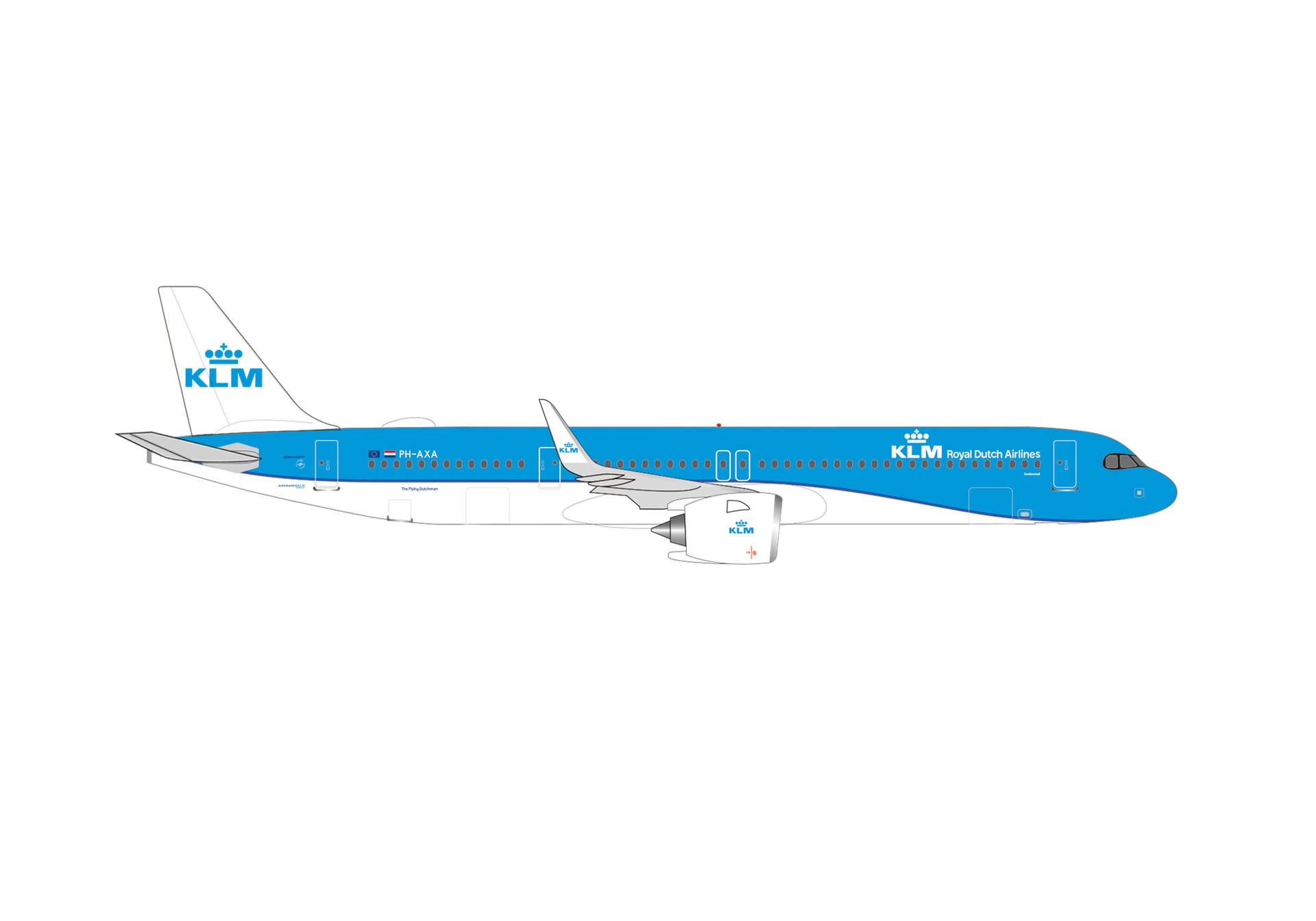 538053 Herpa KLM / KLMオランダ航空 A321neo PH-AXA Koninginnepage/Swallowtail 1:500 メーカー完売