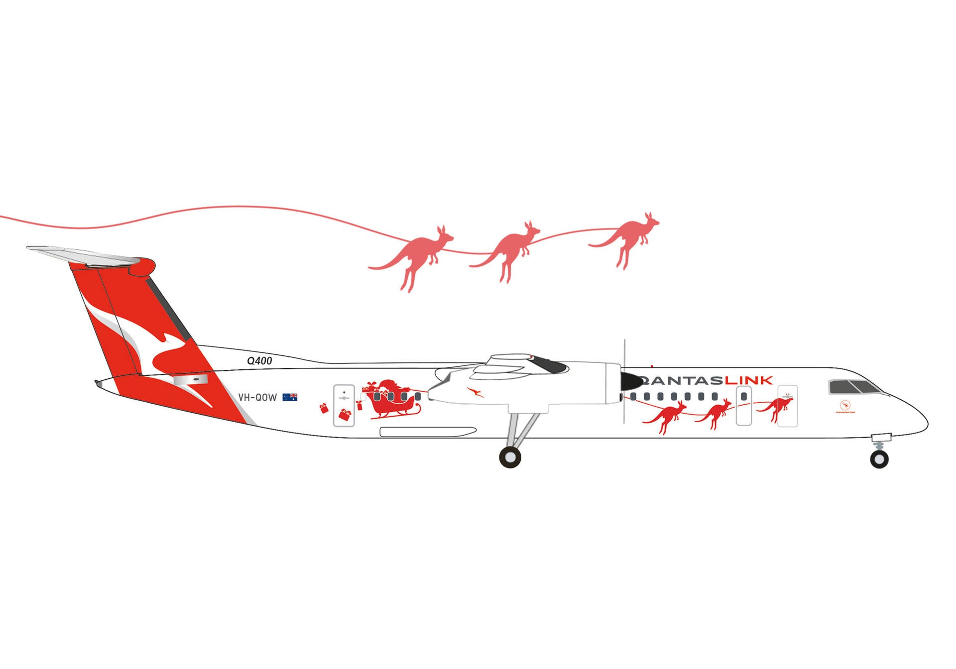 538084 Herpa Qantas Airways / カンタス航空 Q400 VH-QOW 