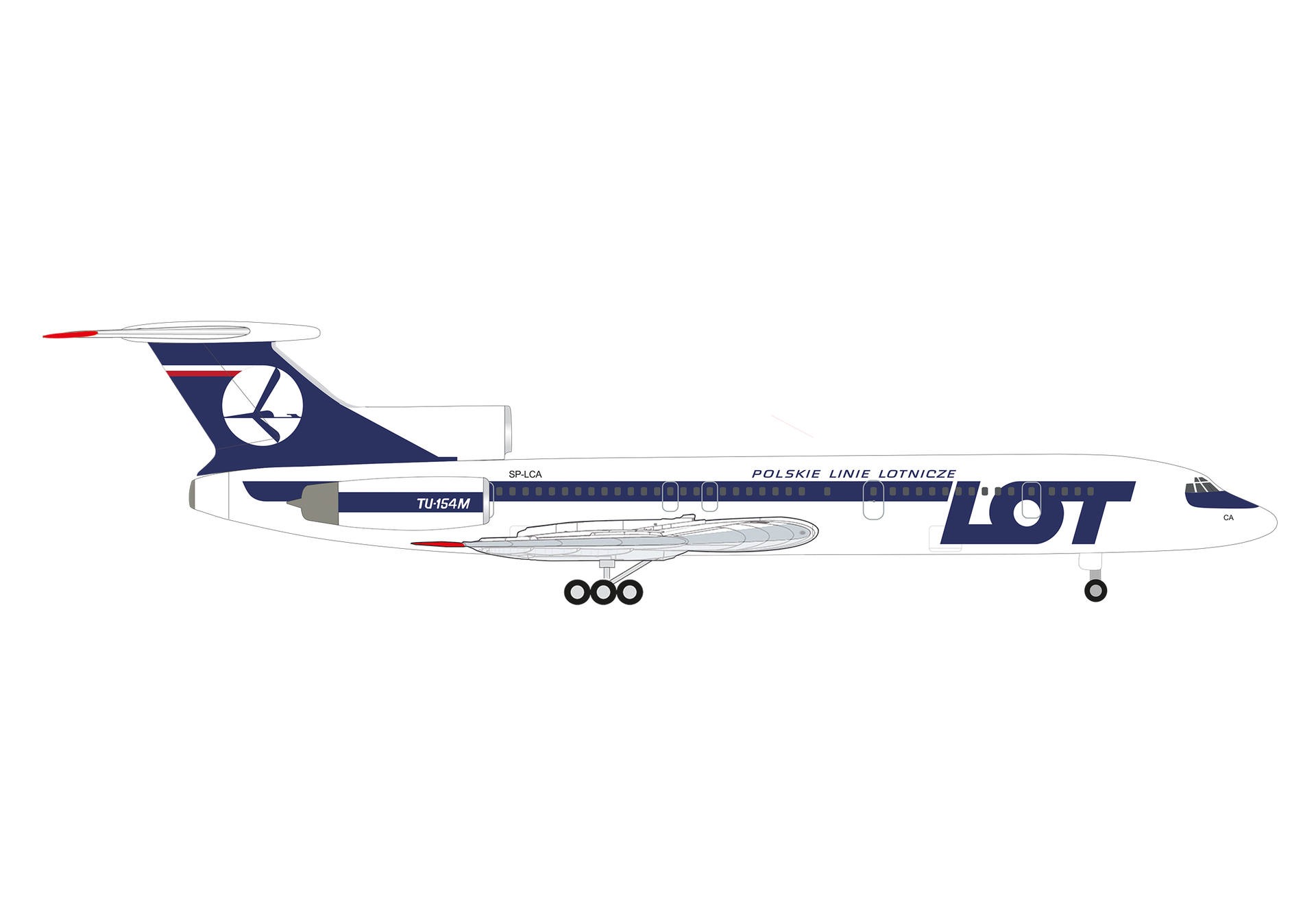 538121 Herpa LOT Polish Airlines / LOTポーランド航空 TU-154M SP-LCA 1:500 お取り寄せ