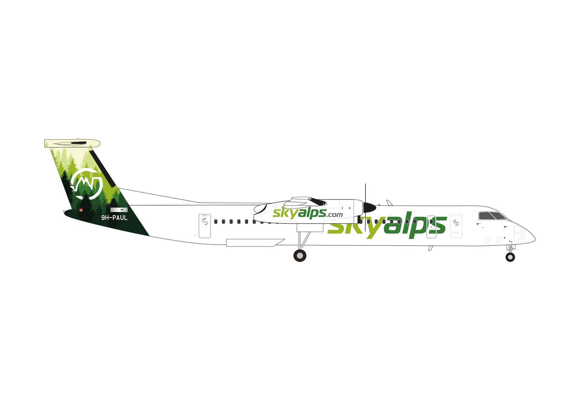 573115 Herpa SkyAlps / スカイアルプス Dash 8 Q400 9H-PAUL 1:200 完売しました Herpa 1:200 SkyAlps / スカイアルプス Q400 亜鉛ダイキャスト製