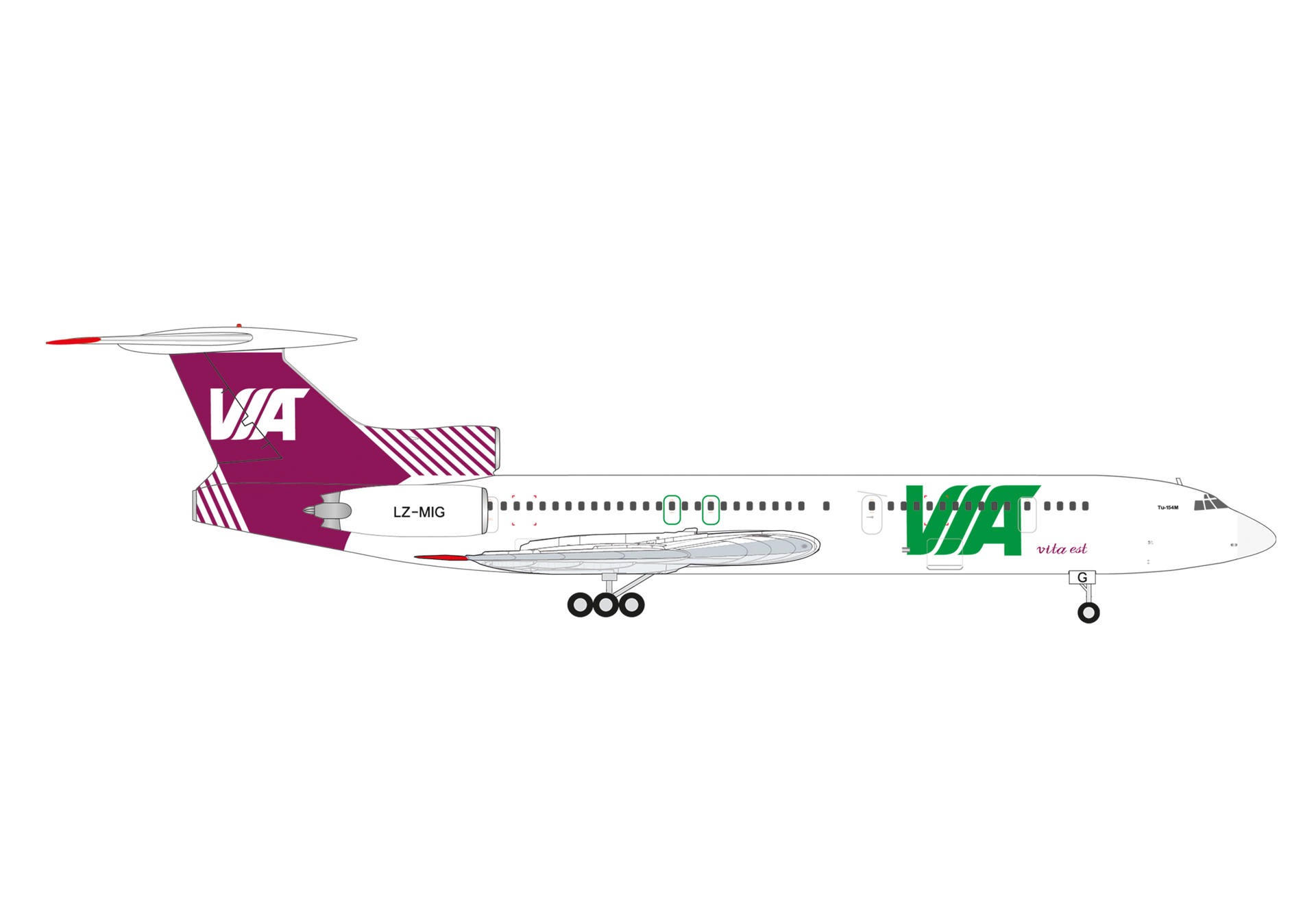 573214 Herpa Air VIA / エア VIA TU-154M LZ-MIG 1:200メーカー完売