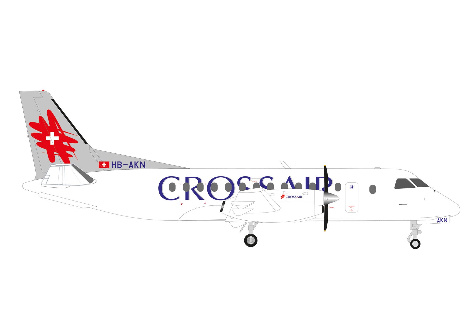 573252 Herpa CROSSAIR / クロスエア Saab 340 HB-AKN 1:200